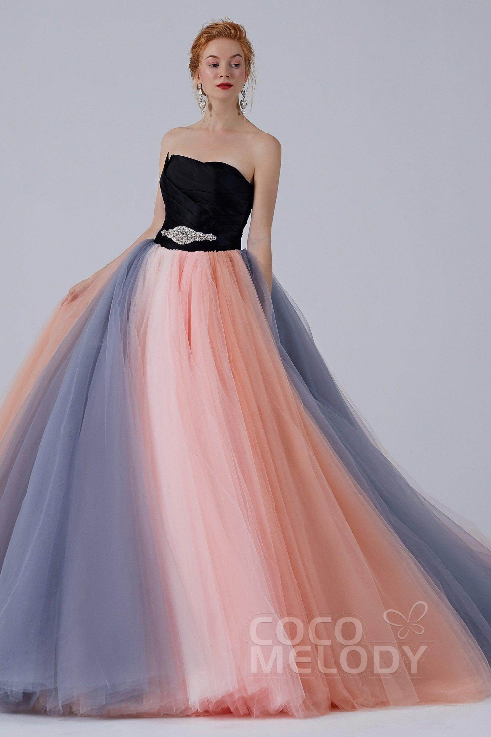 Ball Gown Court Train Tulle Wedding Dress CW2107 - COCOMELODY